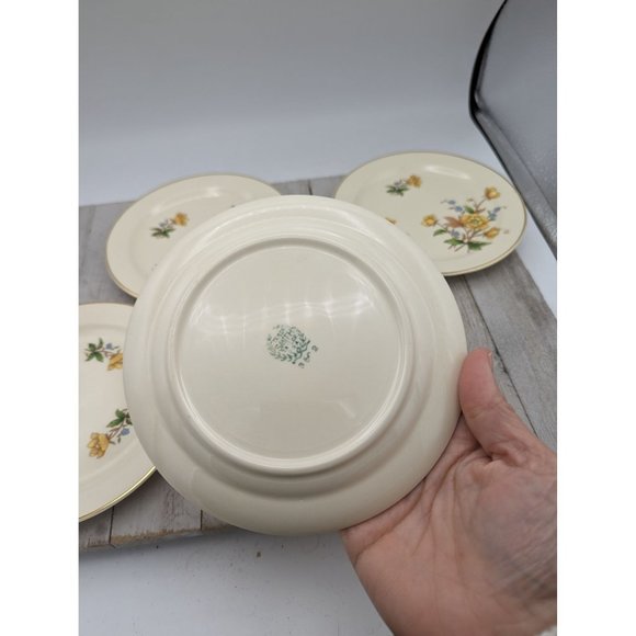 Vintage Set 4 Taylor Smith Taylor Bread Plates 6 1/4" Yellow Buttercups TST237 - Picture 6 of 8